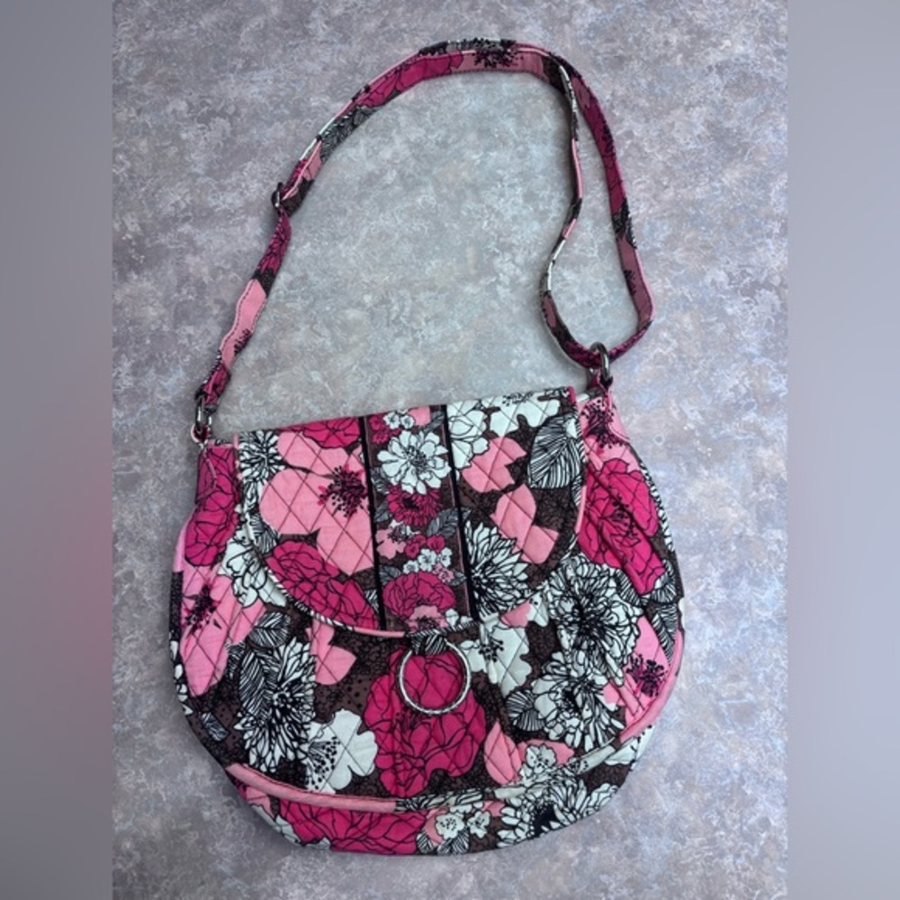 Vera Bradley Vintage Bag
Hello Dahlia Floral Crossbody Purse 
Trendy 
Like New